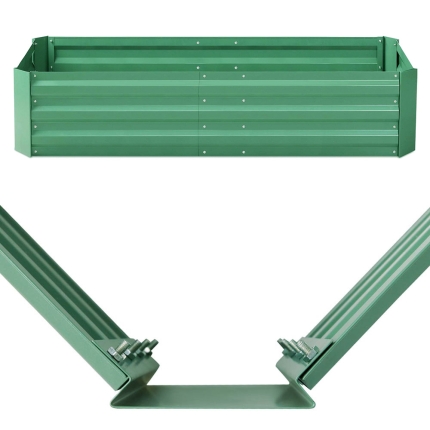 Greenfingers Garden Bed 150cm x 90cm 2x Galvanised Steel Raised Green Planter - Image 3