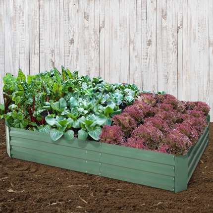 Greenfingers Garden Bed 150cm x 90cm 2x Galvanised Steel Raised Green Planter - Image 7