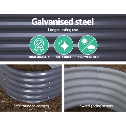 Greenfingers 320X80X42CM Galvanised Raised Garden Bed Steel Instant Planter - Image 4