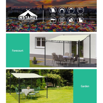 Instahut 3x2.5m Gazebo Party Wedding Marquee Tent Shade Iron Art Canopy Camping - Image 4