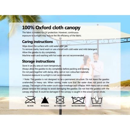 Instahut 3x2.5m Gazebo Party Wedding Marquee Tent Shade Iron Art Canopy Camping - Image 6