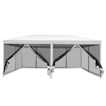 Instahut Gazebo Pop Up Marquee 3x6m Wedding Mesh Side Wall Outdoor Gazebos White - Image 3