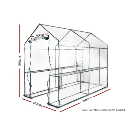 Greenfingers 1.9x1.2x1.9M Walk In Replacement Greenhouse Shed - PVC Cover Only