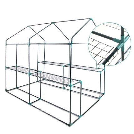 Greenfingers Greenhouse Garden Shed Green House 1.9X1.2M Storage Greenhouses Clear - Image 6