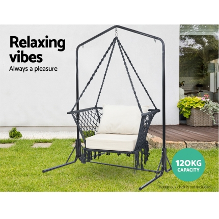 Gardeon Double Hammock Chair Stand Steel Frame 2 Person Outdoor Heavy Duty 200KG - Image 4