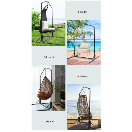 Gardeon Double Hammock Chair Stand Steel Frame 2 Person Outdoor Heavy Duty 200KG - Image 5