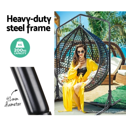 Gardeon Double Hammock Chair Stand Steel Frame 2 Person Outdoor Heavy Duty 200KG - Image 6