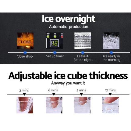 Devanti Stainless Steel Commercial Ice Cube Maker - Image 5