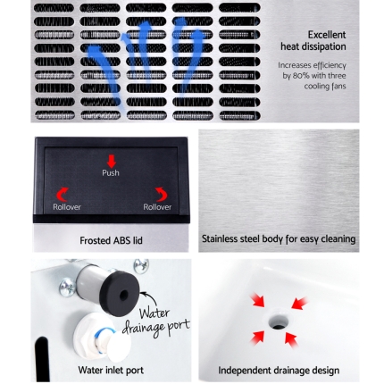 Devanti Stainless Steel Commercial Ice Cube Maker - Image 6