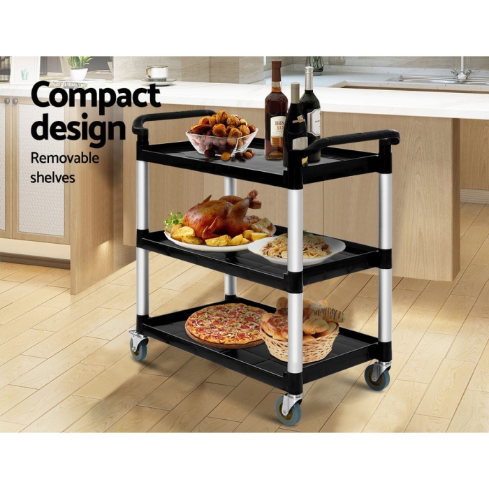 Emajin Service Cart Restaurant Trolley Kitchen Serving Catering Large Shelf