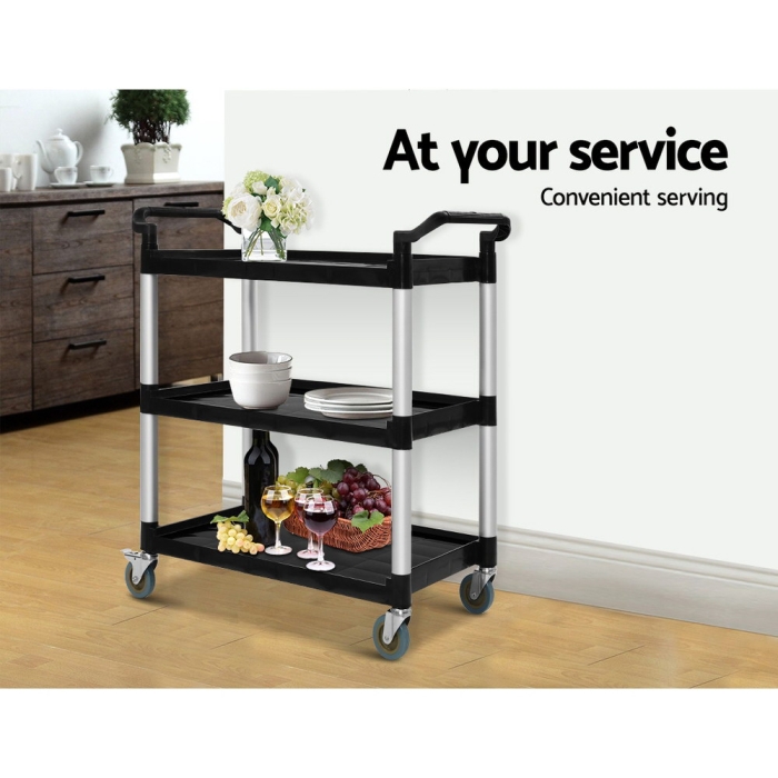 Emajin Service Cart Restaurant Trolley Kitchen Serving Catering Large Shelf