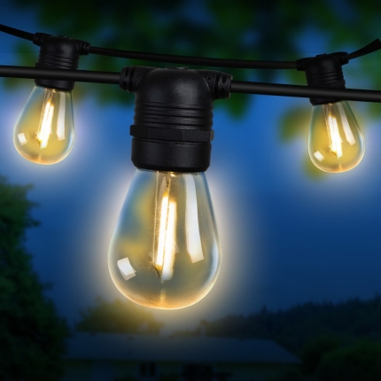 Jingle Jollys 41m LED Festoon String Lights 40 Bulbs Kits Wedding Party Christmas S14 - Image 7