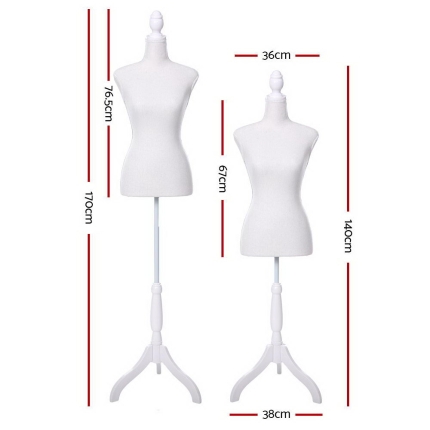 Female Mannequin 170cm Model Dressmaker Clothes Display Torso Tailor Wedding White - Image 2