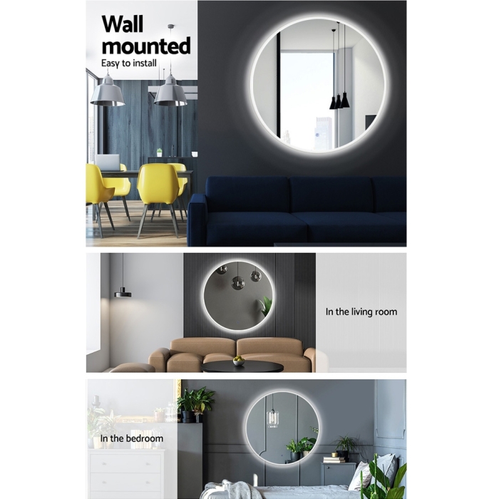 Embellir LED Wall Mirror Bathroom Light 80CM Decor Round decorative Mirrors