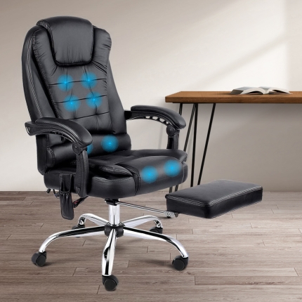 8 Point Reclining Message Chair - Black - Image 7