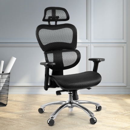 Executive Deluxe Office Mesh Chair Net High Back Home School Gaming Black - Image 7