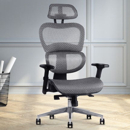 Artiss Office Chair Computer Gaming Chair Mesh Net Seat Grey - Image 7