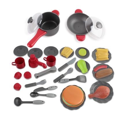 Keezi Kids Mini Chef Cookware Set - Red - Image 6
