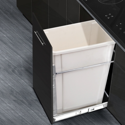 Devanti 20L Pull Out Bin Door Mount Kitchen Rubbish Bin White - Image 7