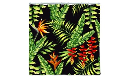 Polyester Waterproof Bathroom Shower Curtain Palm 180x200cm - Image 2