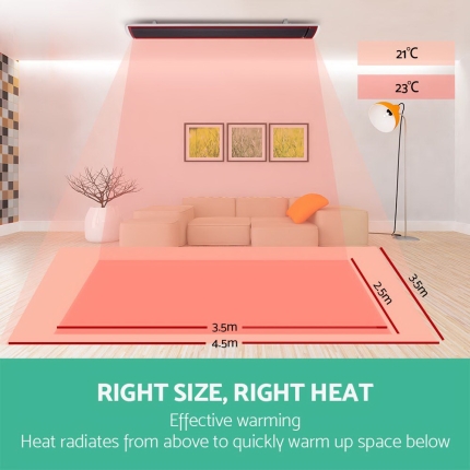 Devanti 2x 2400W Electric Infared Radiant Strip Heater Panel Heat Bar Outdoor - Image 4