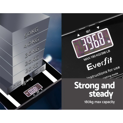Everfit Bathroom Scales Digital Body Fat Scale 180KG Electronic Monitor Tracker - Image 5