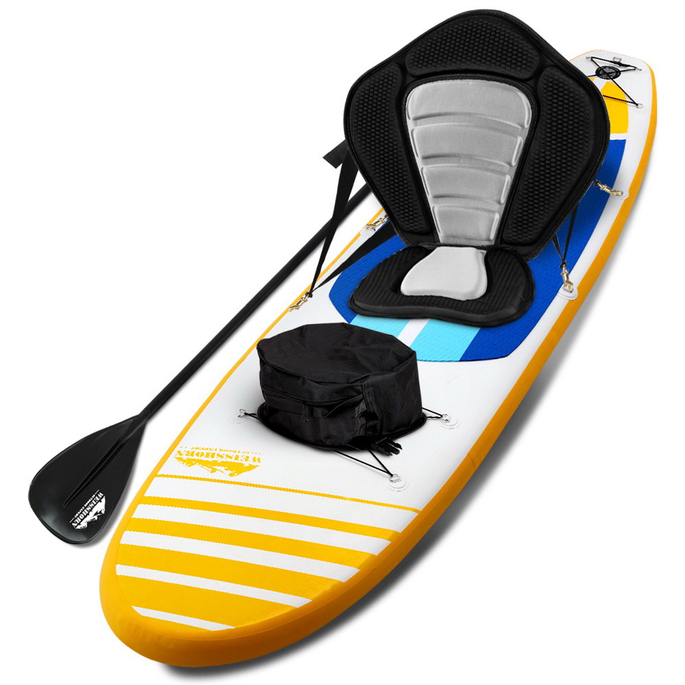 Weisshorn Stand Up Paddle Boards 11\u0026quot; Inflatable SUP Surfboard Paddleboard Kayak Seat Yellow ...