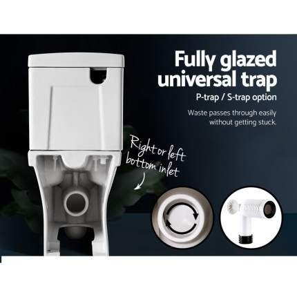 Cefito Back to Wall Toilet Suite Rimless Flush Soft Close P S Trap Ceramic WELS Bathroom White