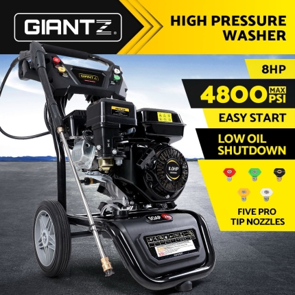 Giantz Petrol High Pressure Washer Gun Water Cleaner Gurney Pump 8HP 4800PSI - Image 3