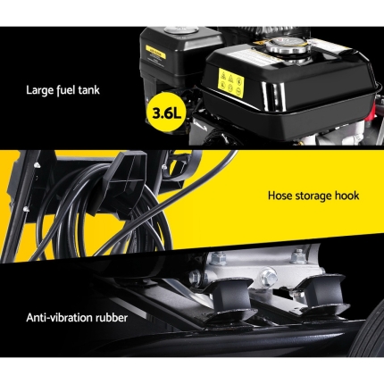 Giantz Petrol High Pressure Washer Gun Water Cleaner Gurney Pump 8HP 4800PSI - Image 6