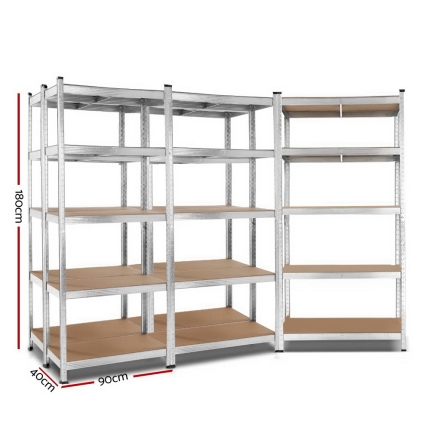 Giantz 5x0.9M Warehouse Shelving Racking Storage Garage Steel Metal Shelves Rack - Image 2