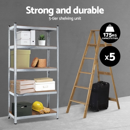 Giantz 5x0.9M Warehouse Shelving Racking Storage Garage Steel Metal Shelves Rack - Image 3