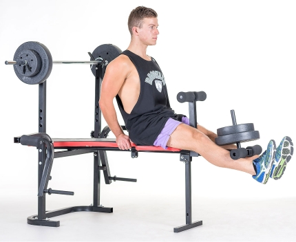Powertrain Home Gym Workout Bench Press with 45kg Weights - Image 6