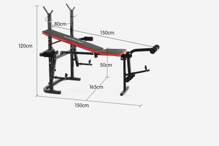 Powertrain Home Gym Workout Bench Press with 45kg Weights - Image 5