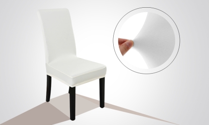 8pcs Stretch Elastic Dining Room Washable Chair Cover Champagne - Image 2