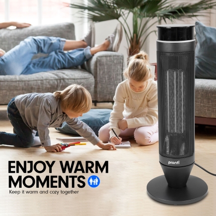 Pronti Electric Tower Heater 2000W Remote Portable - Black - Image 2