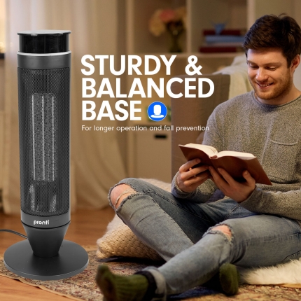 Pronti Electric Tower Heater 2000W Remote Portable - Black - Image 6