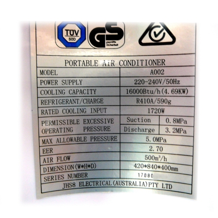 JHS 3in1 4.7kW 16000BTU Air Conditioner Dehumidifier Fan - Image 3
