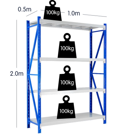 1 Bay Garage Storage Steel Rack Long Span Shelving 1.0m-wide 400kg - Image 7