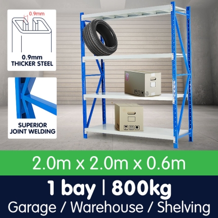 1 Bay Garage Storage Steel Rack Long Span Shelving 2.0m-wide 800kg - Image 2