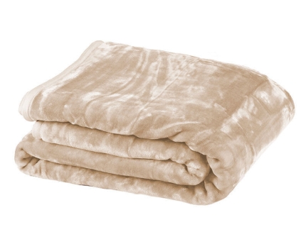 800GSM Heavy Double-Sided Faux Mink Blanket - Beige - Image 2