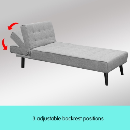 3-Seater Corner Sofa Bed with Lounge Chaise Couch Furniture Light Grey - Image 8