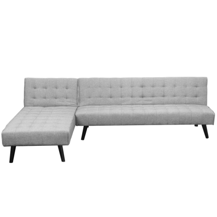 3-Seater Corner Sofa Bed with Lounge Chaise Couch Furniture Light Grey - Image 7