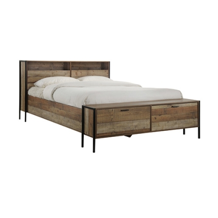 Mascot Oak Colour 4 Pcs Queen Storage Bedroom Suite - Image 3