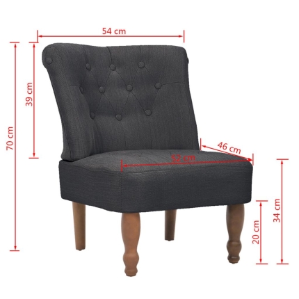 French Chair Grey Fabric - Image 7
