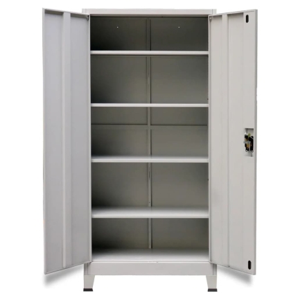 Office Cabinet with 2 Doors Steel 90x40x180 cm Grey - Image 6