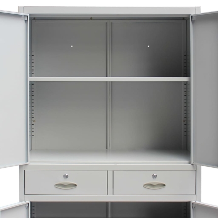 Office Cabinet with 4 Doors Steel 90x40x180 cm Grey - Image 6