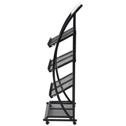 Magazine Rack 47x40x134 cm Black and White A4 - Image 3