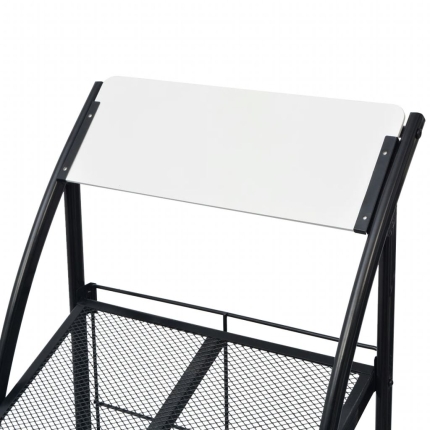 Magazine Rack 47x40x134 cm Black and White A4 - Image 4