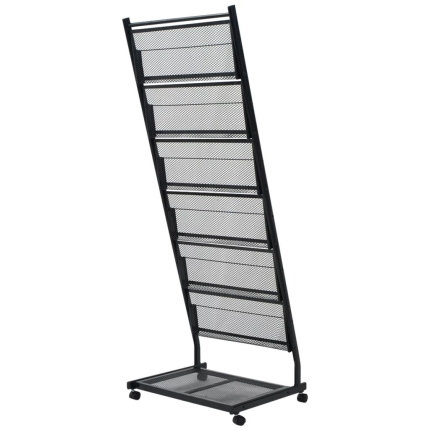 Magazine Rack 47.5x43x133 cm Black A4 - Image 2